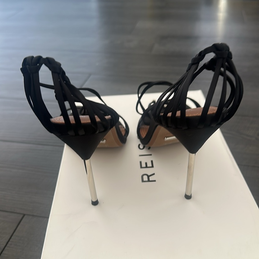 Reiss Black Satin Zhane Heels - Picture 6 of 16